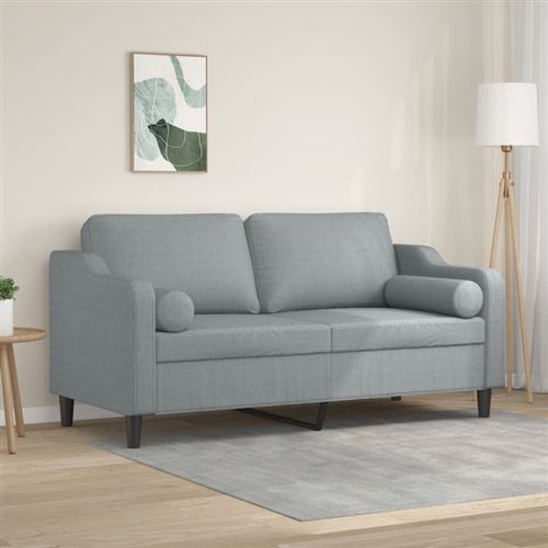 VIDAXL - Canapé 2 places - Tissu - Gris Clair - 140 cm - Image 2