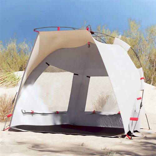 vidaXL Strandzelt 2 Personen Grau Quick Release Wasserdicht
