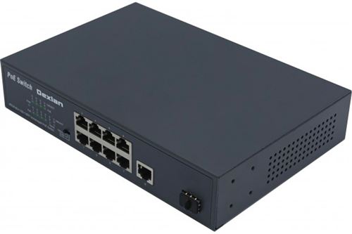 DEXLAN Switch ethernet 8 ports 10/100 mbps poe+ 120w & 1 gigabit & 1 sfp