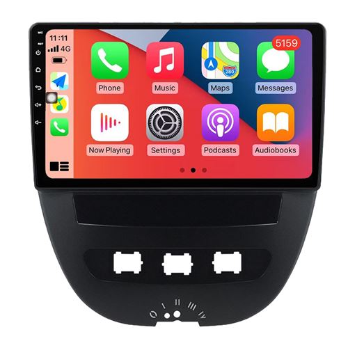Autoradio CarPlay Multimédia RoverOne Android 2Go RAM 32Go ROM pour Peugeot 107 Citroen C1 Toyota Aygo 2005-2014
