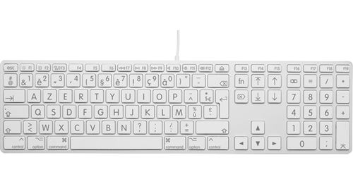 LMP USB Keyboard KB-1243 Argent - Clavier AZERTY USB Mac - Clavier