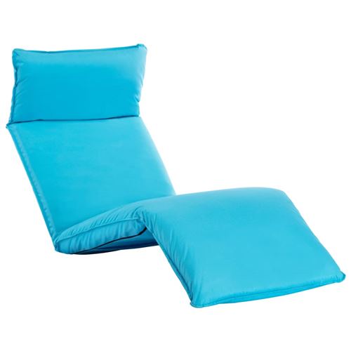 Chaise longue pliable en tissu Oxford Bleu