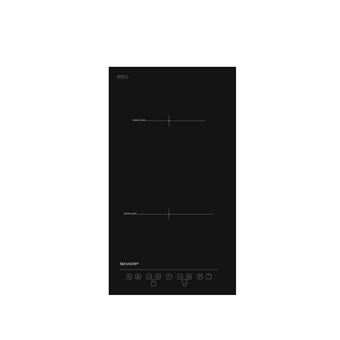 Domino Induction Encastrable - 2 Feux - 3600W - Noir - Plaque