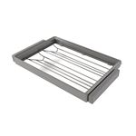 Emuca Kit tiroir à chaussures et rack ajustable Quartz pour armoires, glissières extension totale et à fermeture douce, Module 80cm, Finition Titane
