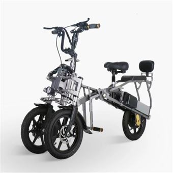 Tricycle Vélo électrique Afeda S6 Argent 500W moteurs 15.6AH Double batterie 14 pouces gros pneu Fat Bike Vélo électrique Pliage - 1