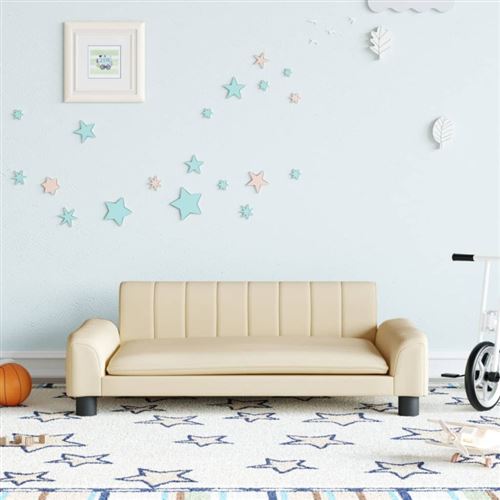 vidaXL Canapé pour enfants crème 90x53x30 cm tissu