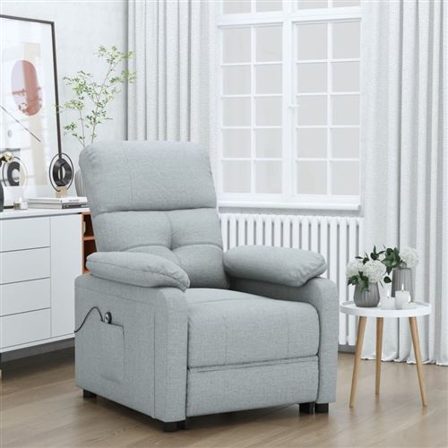Non Communiqué Gris Vidaxl Fauteuil Elektrisch Verstelbaar Stof Lichtgrijs3073802