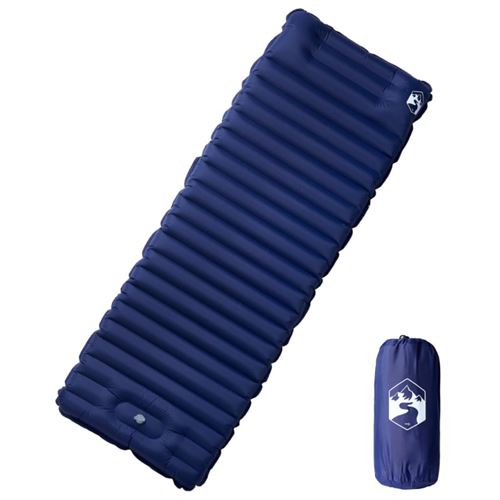 Matelas de camping autogonflant oreiller 1 personne bleu marine