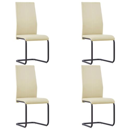 vidaXL Chaises de salle à manger cantilever 4pcs Cappuccino Similicuir