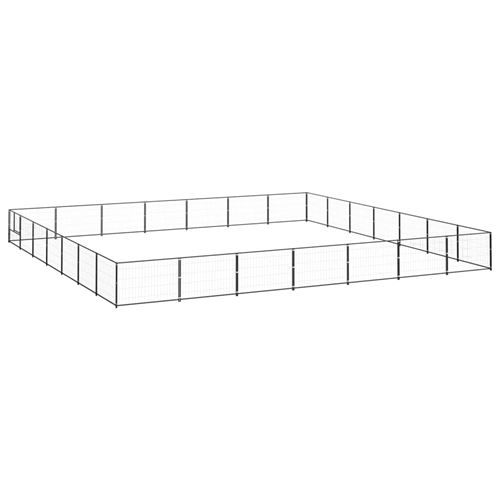 Meilleurs prix pour vidaXL Chenil Noir 49 m² Acier