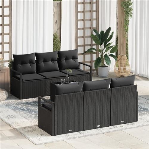 VIDAXL - Salon de jardin modulable - Rotin - 7 pièces - 55 x 62 x 69 cm - Image 2