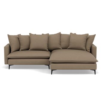 Madison - Canapé d'angle réversible 4 places en tissu texturé - Taupe - 1