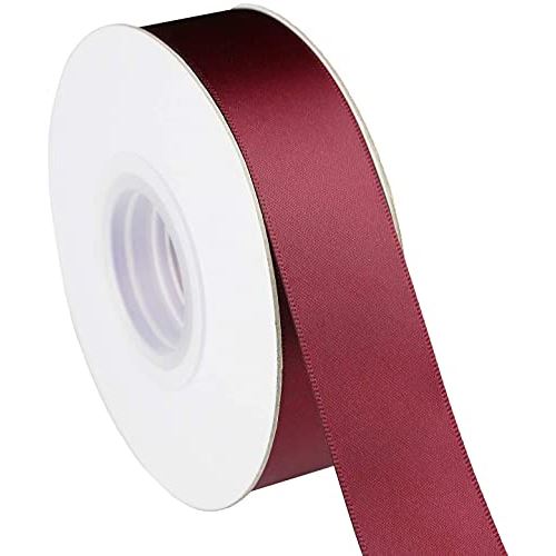 Ruban de soie, rouge foncé, bordeaux, 23 mm, satin, ruban de ruban, bande  oblique, bande de traction -  France