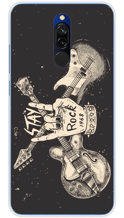 Coque en silicone imprimée compatible Xiaomi Redmi 8 Stay rock