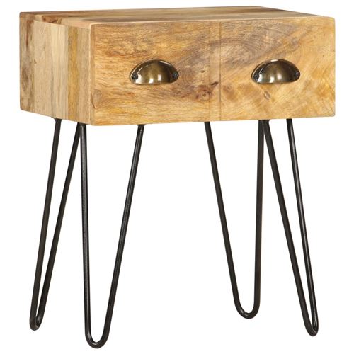 vidaXL Table de chevet 40 x 30 x 50 cm Bois de manguier massif