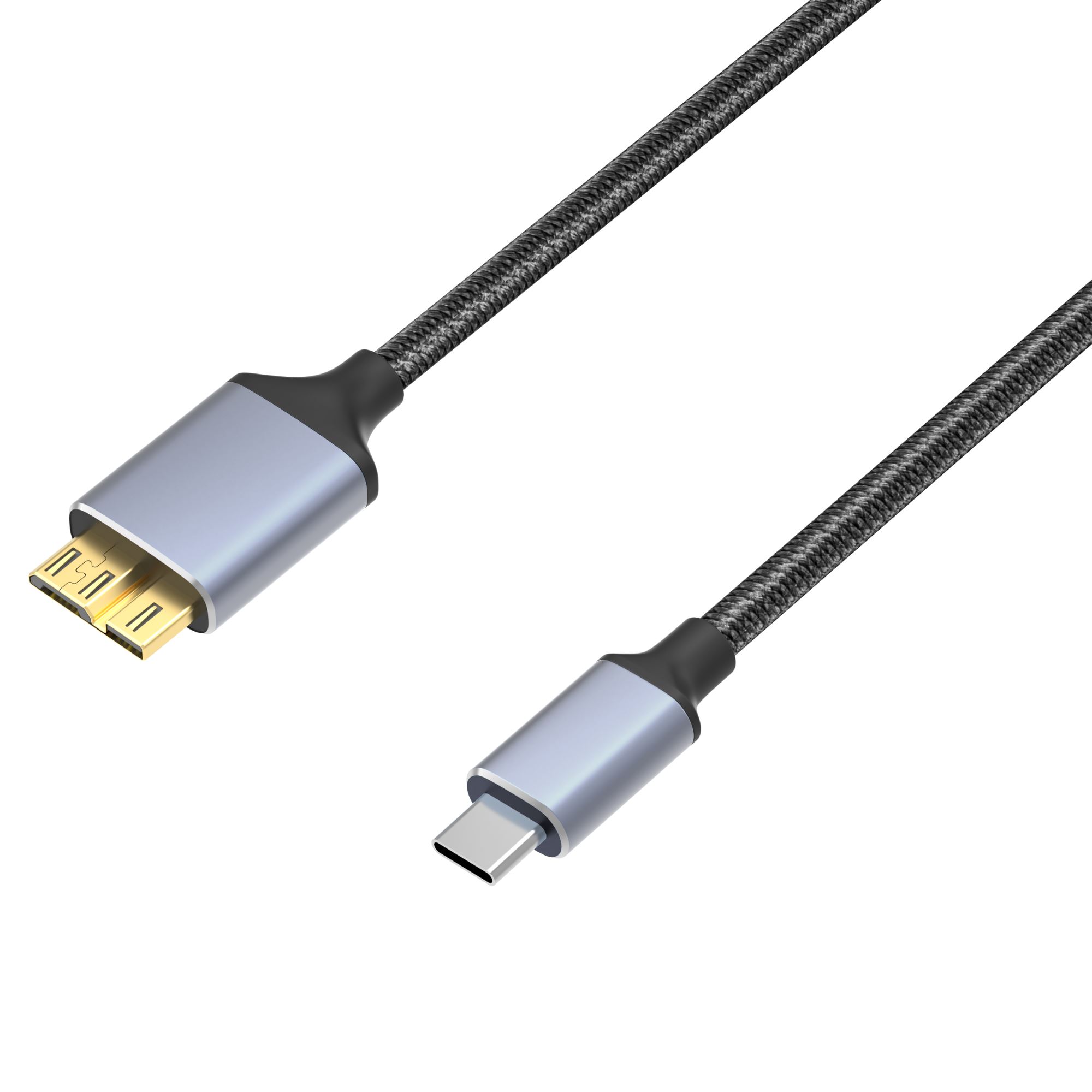 Câble Type C Vers Micro USB B 1 M - Pour Disque Dur Externe, Charge/data - Neuf Sous Blister