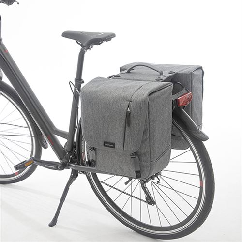 Sacoche velo porte bagage a pont newlooxs nova double gris mik - 32 litres -
