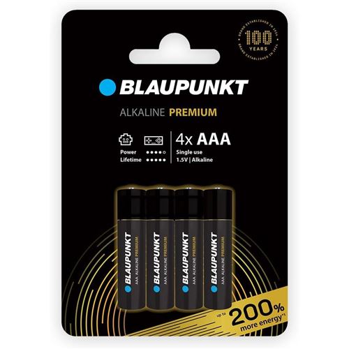 BLAUPUNKT paquet de 4 piles AAA alcalines PREMIUM