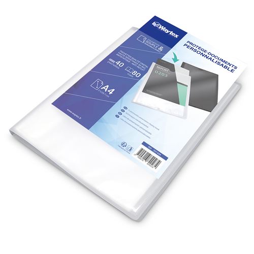 Protège Documents A4 Personnalisable 80 Vues Couverture Polypro Transparente