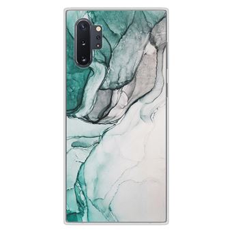Coque en silicone imprimée compatible Samsung Galaxy Note 10 Plus Zoom sur Pierre Vert - 1
