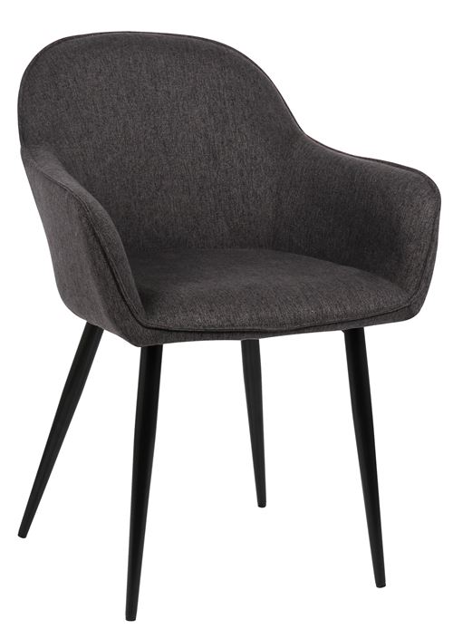 Chaise de salle à manger Boise en Tissu avec Piètement en Métal noir , Noir