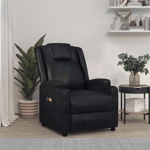 Vidaxl Noir Fauteuil Électrique De Massage Similicuir - Image 2