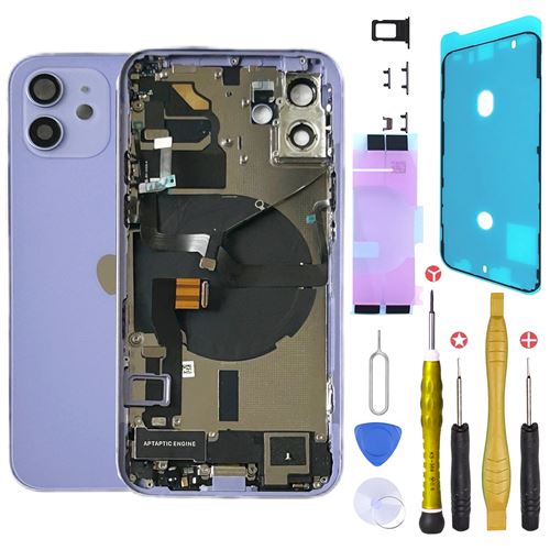 Chassis Premonte Remplacement iPhone 12 Violet Mauve Complet +Joint +NFC +Kit