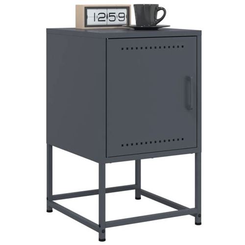 VIDAXL - Table de chevet - Acier - Anthracite - 36x39x60,5 cm - Set de 2 - Image 2