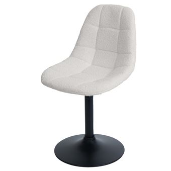 Chaise de salle à manger MENDLER HWC-A60 Bouclé crème - 1