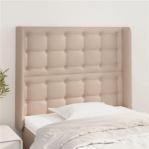 Testiera Ad Orecchio Cappuccino 83x16x118/128 Cm In Similpelle - Vidaxl