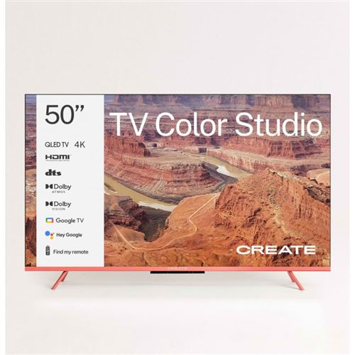 TV COLOR STUDIO Téléviseur intelligent QLED 4K avec écran antireflet et cadre de couleur Terracotta