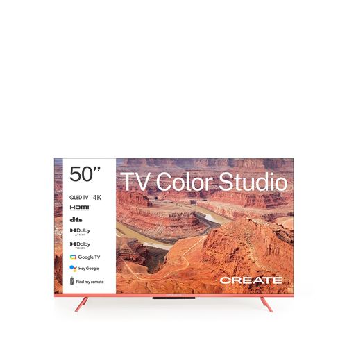 TV COLOR STUDIO Téléviseur intelligent QLED 4K avec écran antireflet et cadre de couleur Terracotta