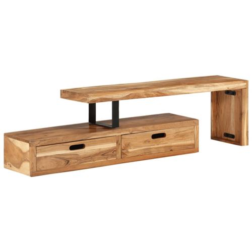 Non Communiqué Marron Meuble Tv Bois D Acacia Massif