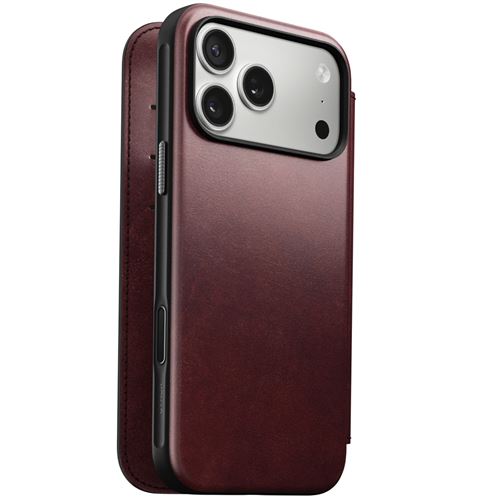 Nomad Argent Etui Portefeuille Pour Iphone 17 Pro Max Magsafe En Cuir Horween Série Modern Bordeaux - Image 3