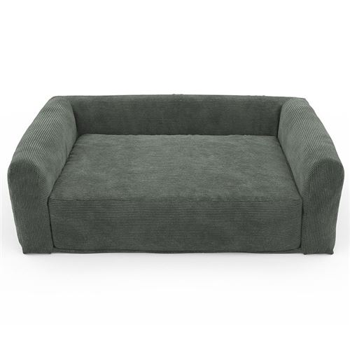 Meilleurs prix pour Panier pour chien LEONARD en tissu velours côtelé vert taille M