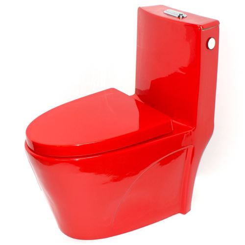 Toilette à poser de couleur rouge Cuvette WC monobloc en céramique