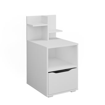 Vicco Table de nuit Ruben, Blanc, 40x82.2cm avec tiroir - 1