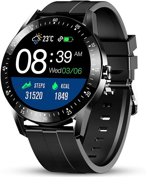 Montre connectée Chronus ZMZ IP67 Étanche Fitness Tracker-Noir-Chronus