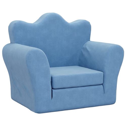 VidaXL Canapé-lit pour enfants Bleu Peluche douce