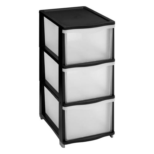 Five Simply Smart Noir Tour De Rangement 3 Tiroirs Tom 63Cm - Image 2
