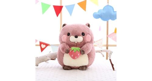 Adorable peluche kawaii marmotte marmotte en peluche animal en peluche 40 cm rose