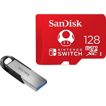 SanDisk - Cartes Mémoire de Nintendo Switch microSDXC UHS-I 128Go