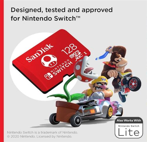 SanDisk - Cartes Mémoire de Nintendo Switch microSDXC UHS-I 128Go