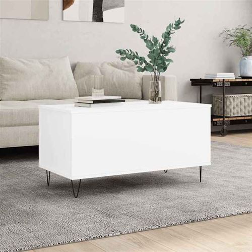 VIDAXL - Table basse - 90x44,5x45 cm - Blanc - Image 2