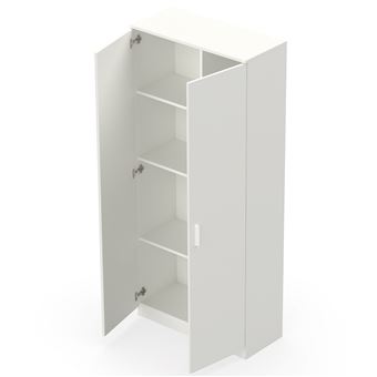 Armoire / meuble de rangement coloris blanc - Hauteur 180 x