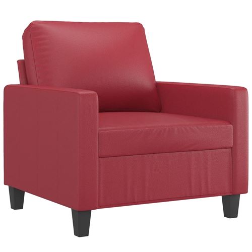 Fauteuil vidaXL en Similicuir Rouge bordeaux 60 cm