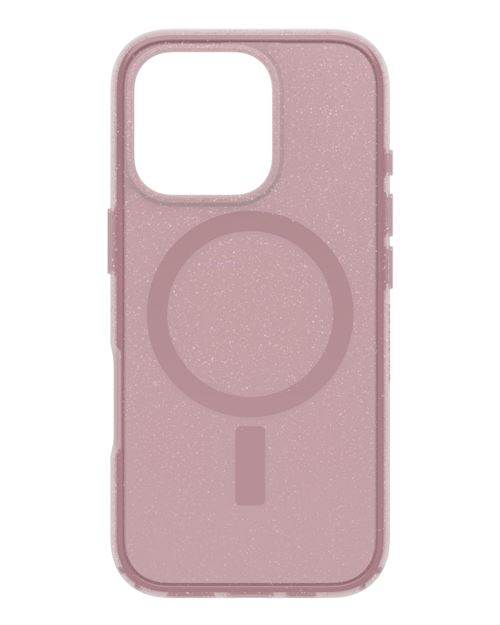 OtterBox Symmetry Series Clear - Coque de protection pour téléphone portable - compatibilité avec MagSafe - couche de polycarbonate, élastomère thermoplastique (TPE) - baie de baies de cerises (rose) - pour Apple iPhone 16 Pro