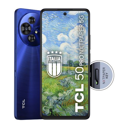 TCL 50 PRO NXTPAPER - 5G smartphone - double SIM - RAM 8 Go / Mémoire interne 512 Go - microSD slot - 6.8 - 2460 x 1080 pixels (120 Hz) - 3 x caméras arrière 108 MP, 8 MP, 2 MP - front camera 32 MP - bleu nuit