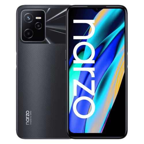 Realme narzo 50A Prime - 4G smartphone - double SIM - RAM 4 Go / Mémoire interne 64 Go - microSD slot - 6.6 - 2412 x 1080 pixels - 3 x caméras arrière 50 MP, 2 MP, 2 MP - front camera 8 MP - noir vif