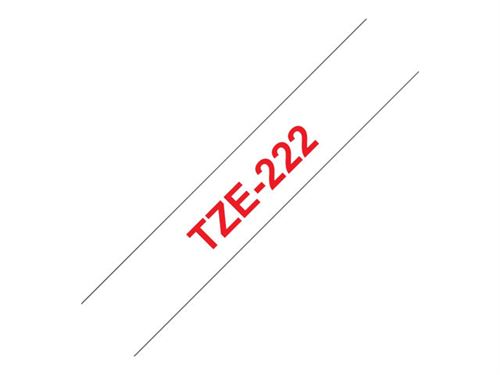  Brother TZe-222 - Rouge sur blanc - Rouleau (0,9 cm x 8 m) 1 cassette(s) ruban lamin&eacute; - pour Brother PT-D210, D600, H110, P750, P950; P-Touch Cube PT-P300; P-Touch Cube Pro PT-P910 